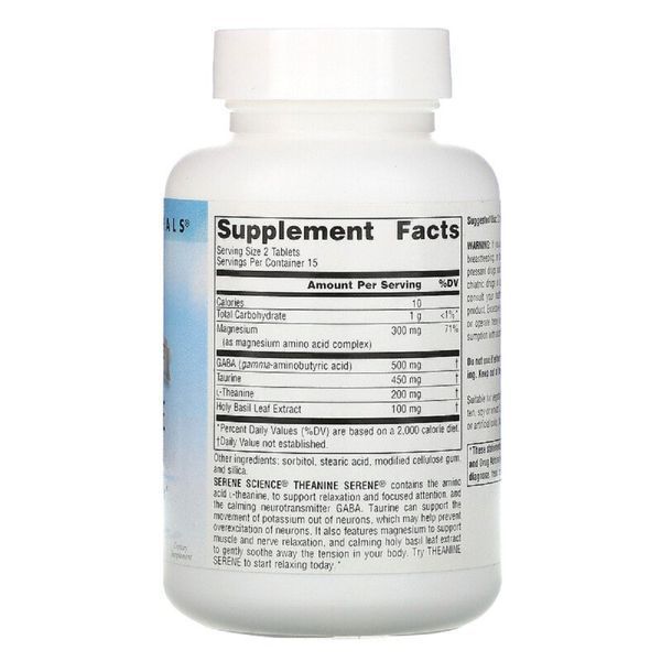 Теанін Серен, Serene Science, Source Naturals, 30 таблеток