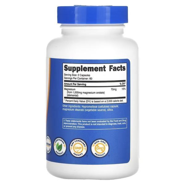 Магній оротат, Magnesium Orotate, Nutricost, 120 капсул