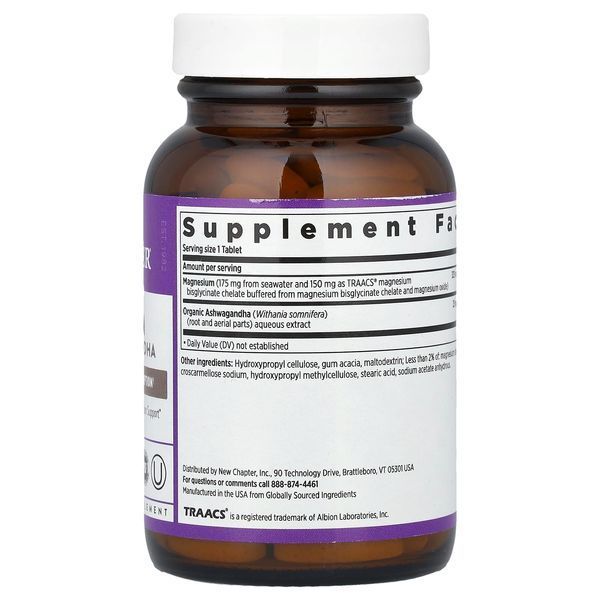 Магній та Ашваганда, Magnesium + Ashwagandha, New Chapter, 60 таблеток
