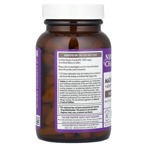 Магній та Ашваганда, Magnesium + Ashwagandha, New Chapter, 60 таблеток