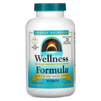 Підтримка Імунітету, Source Naturals, Wellness Formula, 45 таблеток