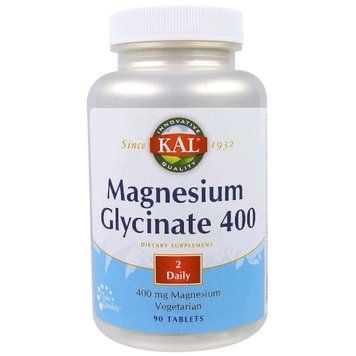 Магній Гліцинат, Magnesium Glycinate, KAL, 400 мг, 90 таблеток