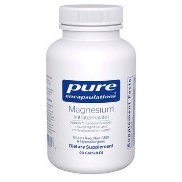 Магний цитрат малат, 120 мг, Magnesium citrate malate, Pure Encapsulations, 90 капсул
