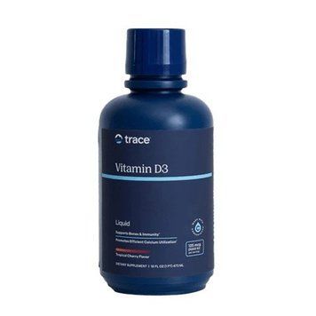 Вітамін D3, 125 мкг, смак тропічної вишні, Liquid Vitamin D3, Trace Minerals, 473 мл