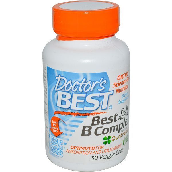 Полностью Активированный Комплекс Витаминов Группы В, Quatrefolic, Doctor's Best, 30 гелевых капсул
