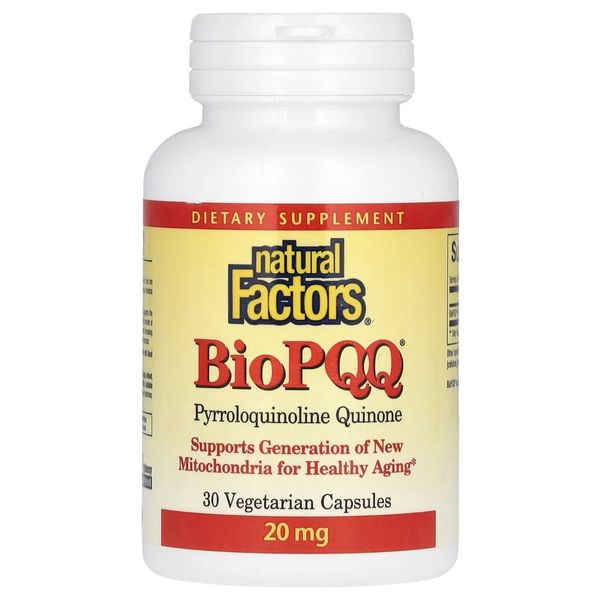 Пірролохінолінхінон PQQ, 20 мг, BioPQQ, Natural Factors, 30 вегетаріанських капсул