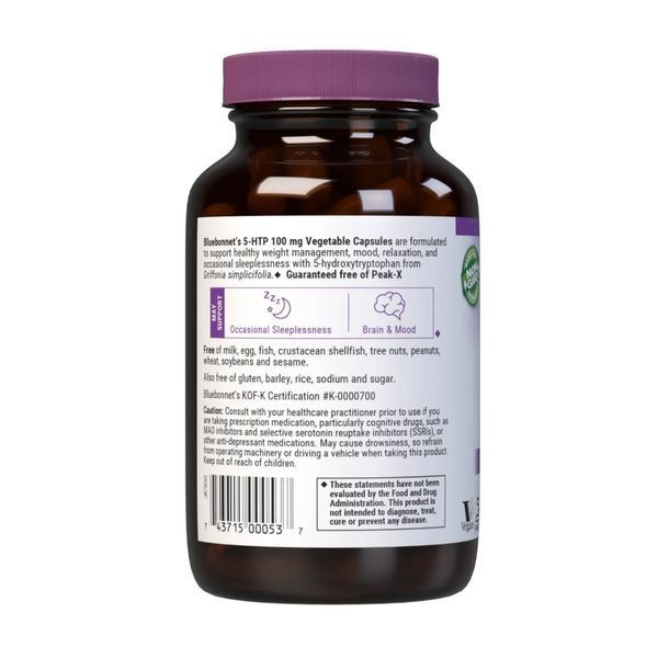 5-HTP (Гідрокситриптофан), 100мг, Bluebonnet Nutrition, 120 капсул