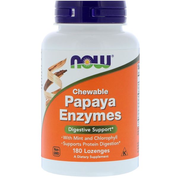 Травні Ферменти Папаї, Papaya Enzymes, 180 таблетокдля розсмоктування