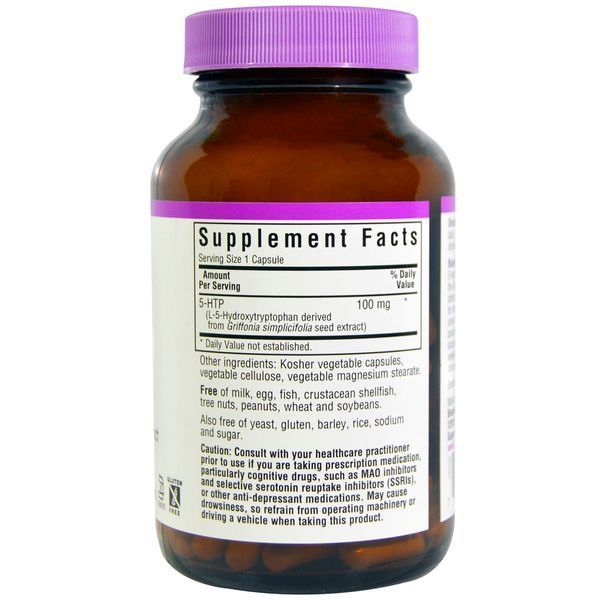 5-HTP (Гидрокситриптофан) 100мг, Bluebonnet Nutrition, 120 капсул