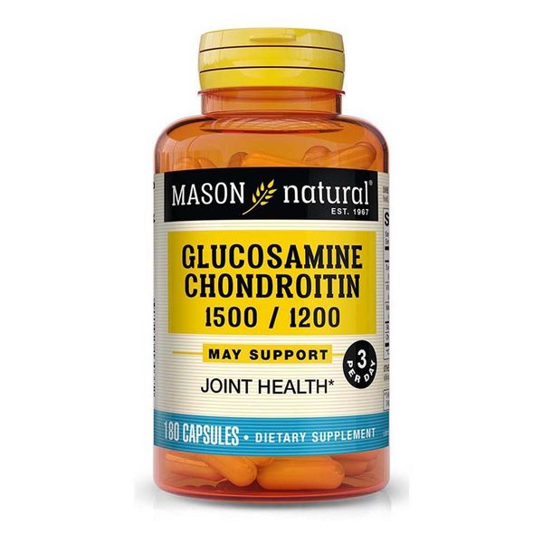 Глюкозамін та Хондроїтин 1500/1200, Glucosamine Chondroitin, Mason Natural, 180 капсул