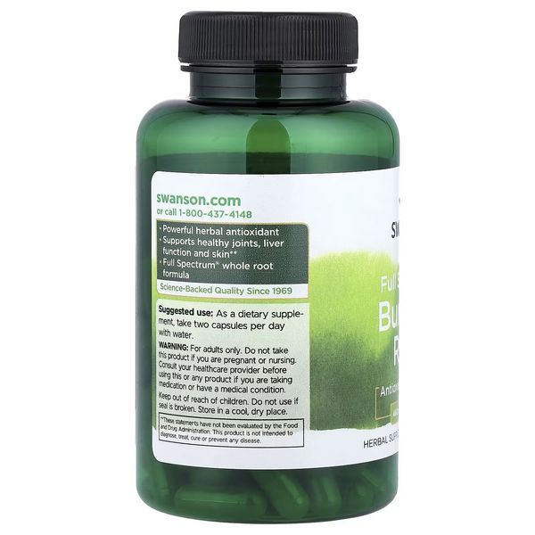 Корінь лопуха, 460 мг, Full Spectrum Burdock Root, Swanson, 100 капсул