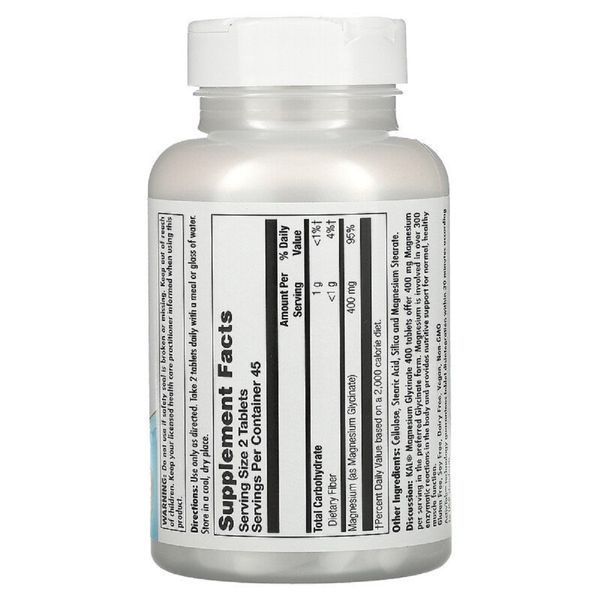 Магній Гліцинат, Magnesium Glycinate, KAL, 400 мг, 90 таблеток