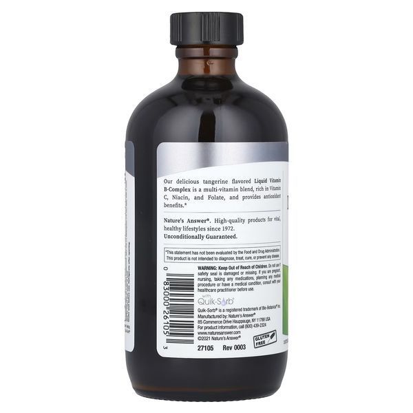 Рідкий комплекс вітамінів групи B, смак мандарину, Liquid Vitamin B-Complex, Nature's Answer, 240 мл