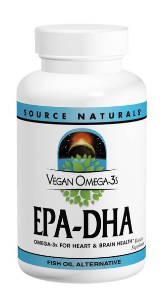 Веганская Омега-3, 300 мг, EPA-DHA, Source Naturals, 60 желатиновых капсул