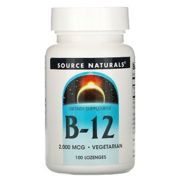 Вітамін В12 2000мкг, Source Naturals, 100 таблеток для розсмоктування