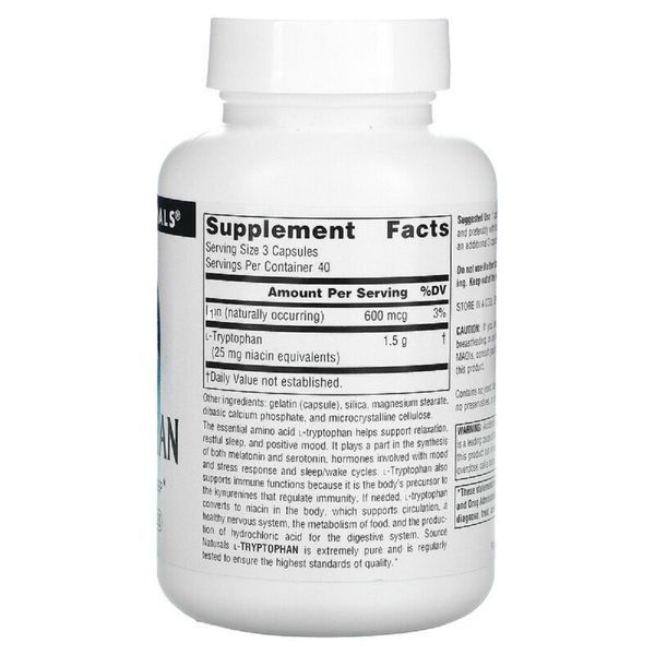 L-Триптофан 500мг, Source Naturals, 120 капсул