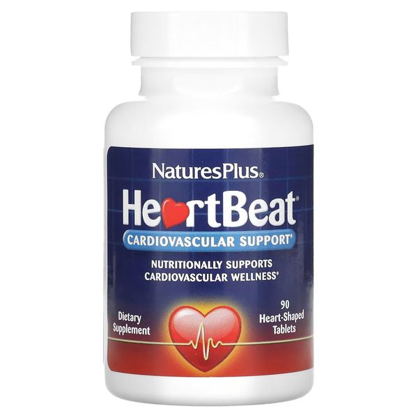 Комплекс для Підтримки Серцево-Судинної Системи, Heart Beat, Natures Plus, 90 таблеток