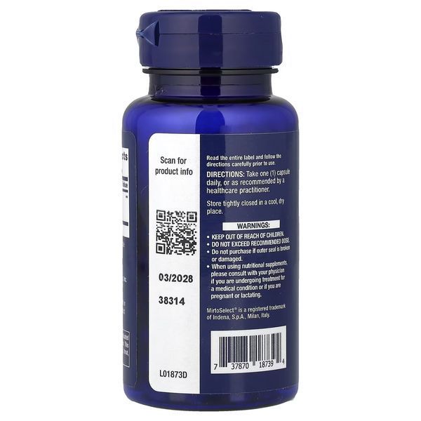 Чорниця екстракт, 100 мг, Bilberry Extract, Life Extension, 90 вегетаріанських капсул