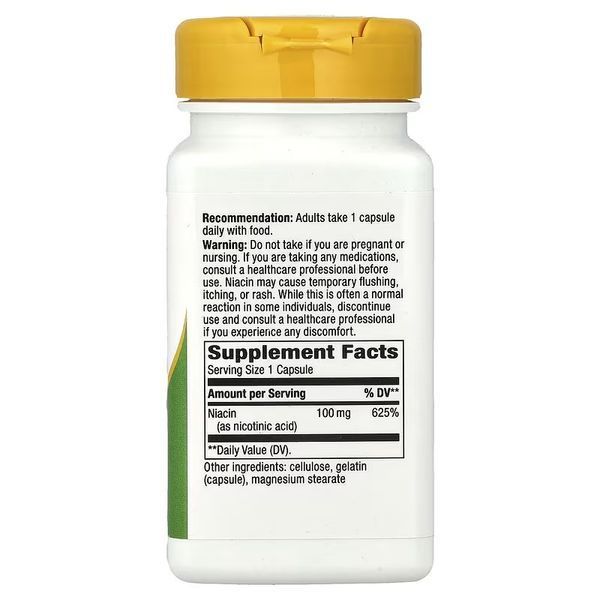 Ніацин, Вітамін B3, 100 мг, Niacin, Vitamin B3, Nature's Way, 100 капсул