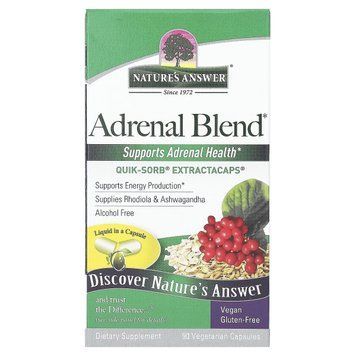 Здоровье надпочечников, Adrenal Blend, Nature's Answer, 90 вегетарианских капсул