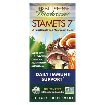 Ежедневная поддержка иммунитета, комплекс из 7 грибов, Stamets 7, Daily Immune Support, Fungi Perfecti, 60 вегетарианских капсул