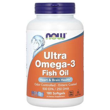 Ультра Омега-3, Now Foods, 180 желатиновых капсул