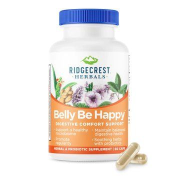 Здоров'я травної системи, Belly Be Happy, RidgeCrest Herbals, 60 капсул