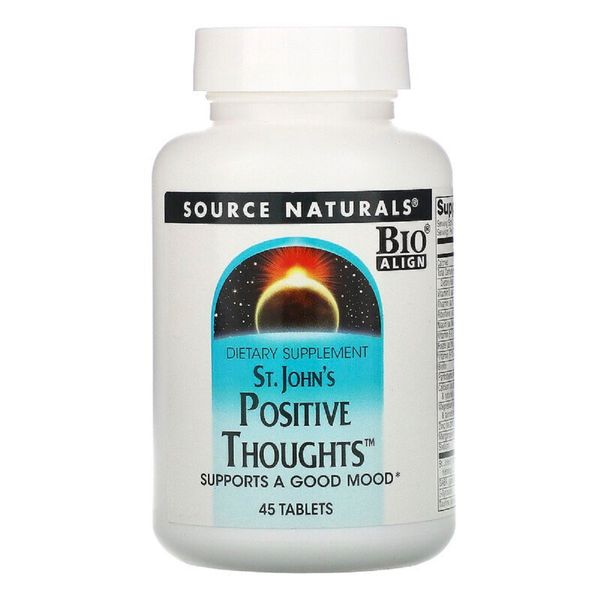 Комплекс для Підтримки Гарного Настрою, St. John's Positive Thoughts, Source Naturals, 45 таблеток