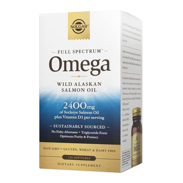 Жир Аляскинського лосося, Wild Alaskan Salmon Oil, Solgar, 120 гелевих капсул