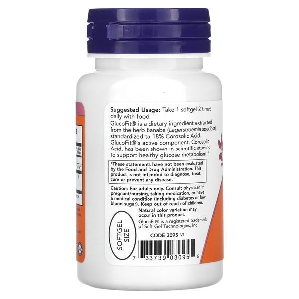 Глюкофіт, контроль цукру, GlucoFit, Now Foods, 60 гелевих капсул