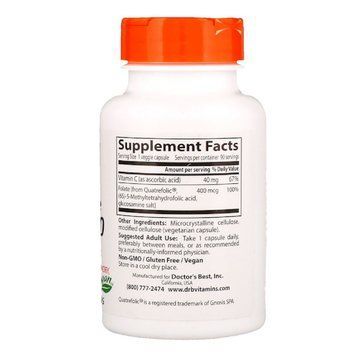 Повністю Активований Фолат 400мкг, Quatrefolic, Doctor's Best, 90 гелевих капсул