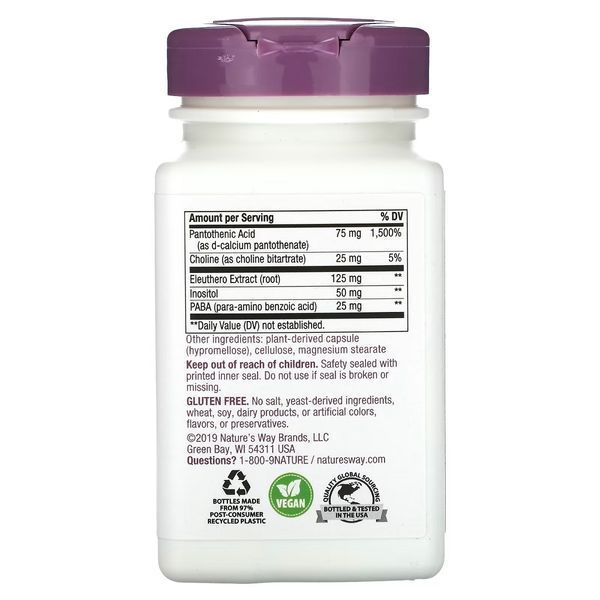 Стрес формула В-Комплекс, преміум-суміш, B-Stress Formula, Nature's Way, 100 вегетаріанських капсул