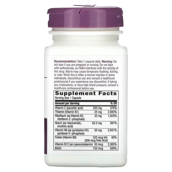 Стрес формула В-Комплекс, преміум-суміш, B-Stress Formula, Nature's Way, 100 вегетаріанських капсул