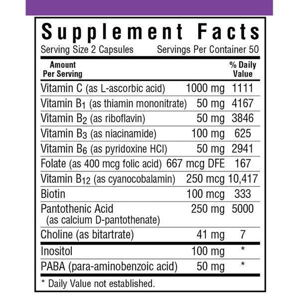 Стрес В-Комплекс 100, Bluebonnet Nutrition, 100 гелевих капсул