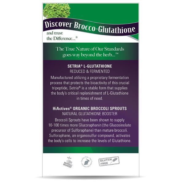 Брокко-глутатион, 500 мг, Brocco-Glutathione, Nature's Answer, 60 вегетарианских капсул