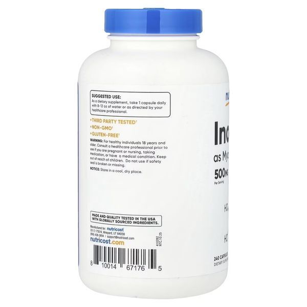 Інозитол, 500 мг, Inositol, Nutricost, 240 капсул