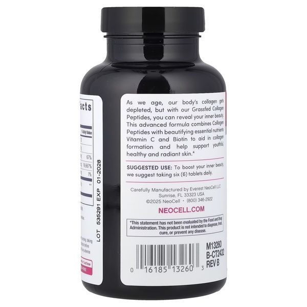 Супер Колаген з Вітаміном C та Біотином, Super Collagen + Vitamin C & Biotin, NeoCell, 180 таблеток