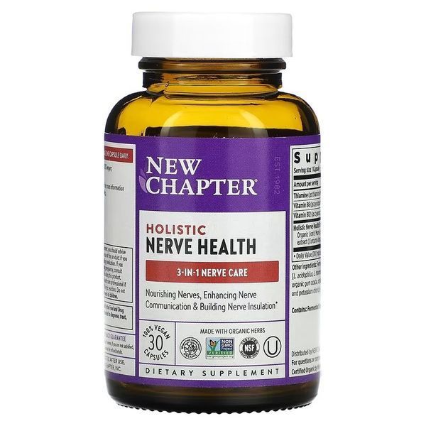 Здоровье нервной системы, Holistic Nerve Health, New Chapter, 30 капсул