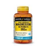 Магній гліцинат, 360 мг, Magnesium Glycinate, Mason Natural, 180 вегетаріанських капсул