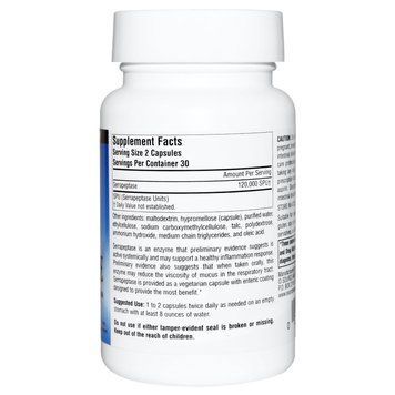 Серрапептаза, Source Naturals, 60 гелевих капсул