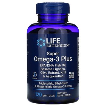 Супер Омега-3 плюс, Omega Foundations, Super Omega-3 Plus, Life Extension, 120 Желатинових Капсул