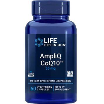 Коэнзим Q10, 50 мг, AmpliQ CoQ10, Life Extension, 60 вегетарианских капсул