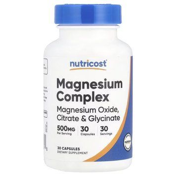 Магнієвий комплекс, 500 мг, Magnesium Complex, Nutricost, 30 капсул