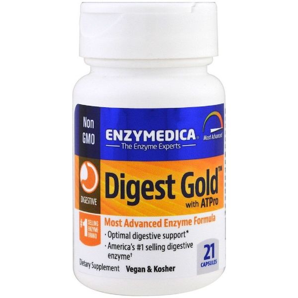 Ферменти травлення, Digest Gold з ATPro, Enzymedica, 21 капсула