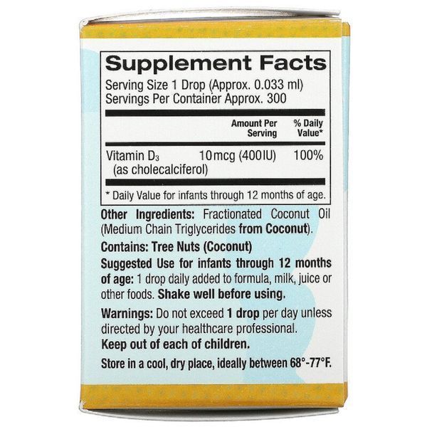 Дитячий вітамін D3 400 МО, Baby Vitamin D3 Liquid, California Gold Nutrition, 10 мл