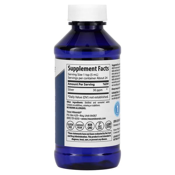 Колоїдне срібло, Colloidal Silver, Trace Minerals, 118 мл
