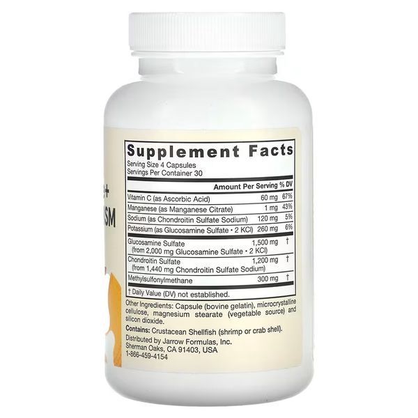 Глюкозамин & Хондроитин & МСМ, Jarrow Formulas, 120 желатиновых капсул