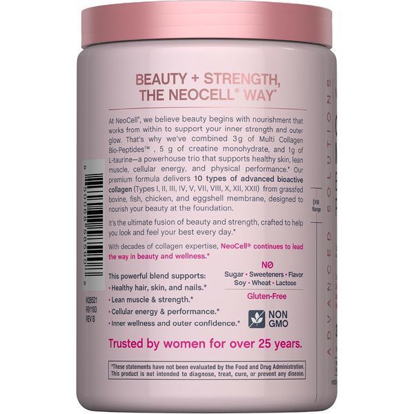 Креатин та мультиколагенові біо-пептиди, Creatine + Multi Collagen Bio Peptides Protein, Neocell, 285 г