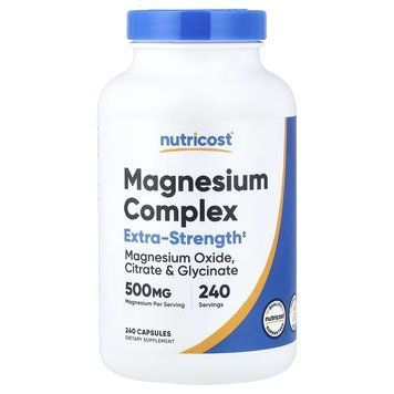 Магнієвий комплекс, 500 мг, Magnesium Complex, Nutricost, 240 капсул