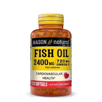 Риб'ячий жир та Омега 3 2400/720мг, Fish Oil & Omega 3, Mason Natural, 120 гелевих капсул
